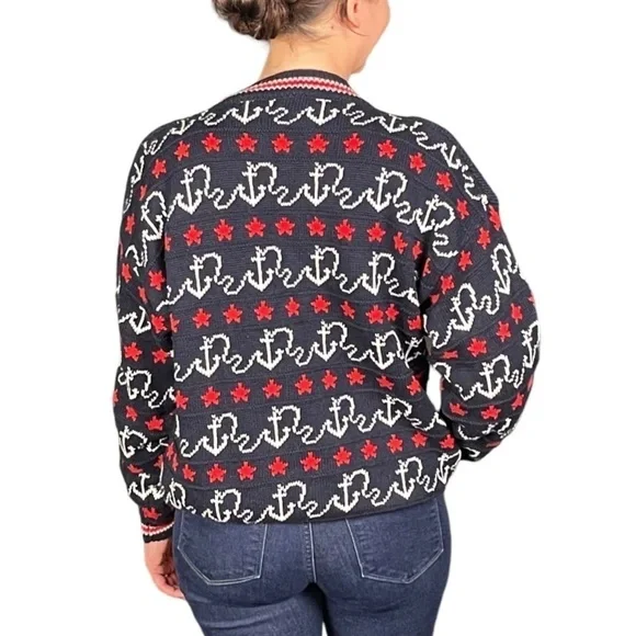 VINTAGE CHAUS SPORT NAUTICAL ANCHOR CREW NECK DROP SHOULDER CREW NECK SWEATER - Picture 2 of 14